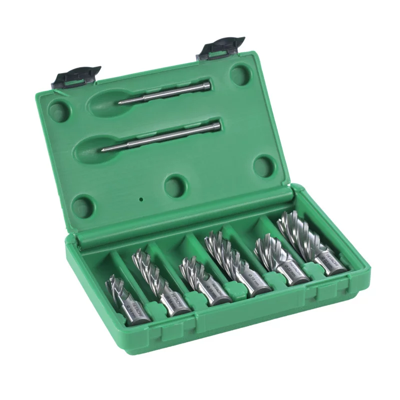 Trusă 8 Freze Weldon HIKOKI: 14/18/22×30+55mm + 2 Pini Centrare