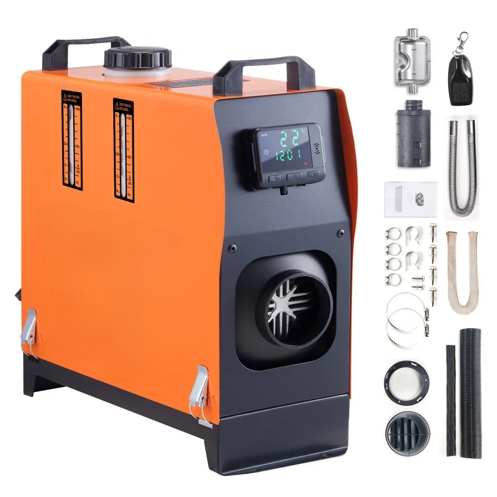 Încălzitor aer diesel integrat 12V 8kW cu afișaj LCD și telecomandă, pentru autoturisme și rulote