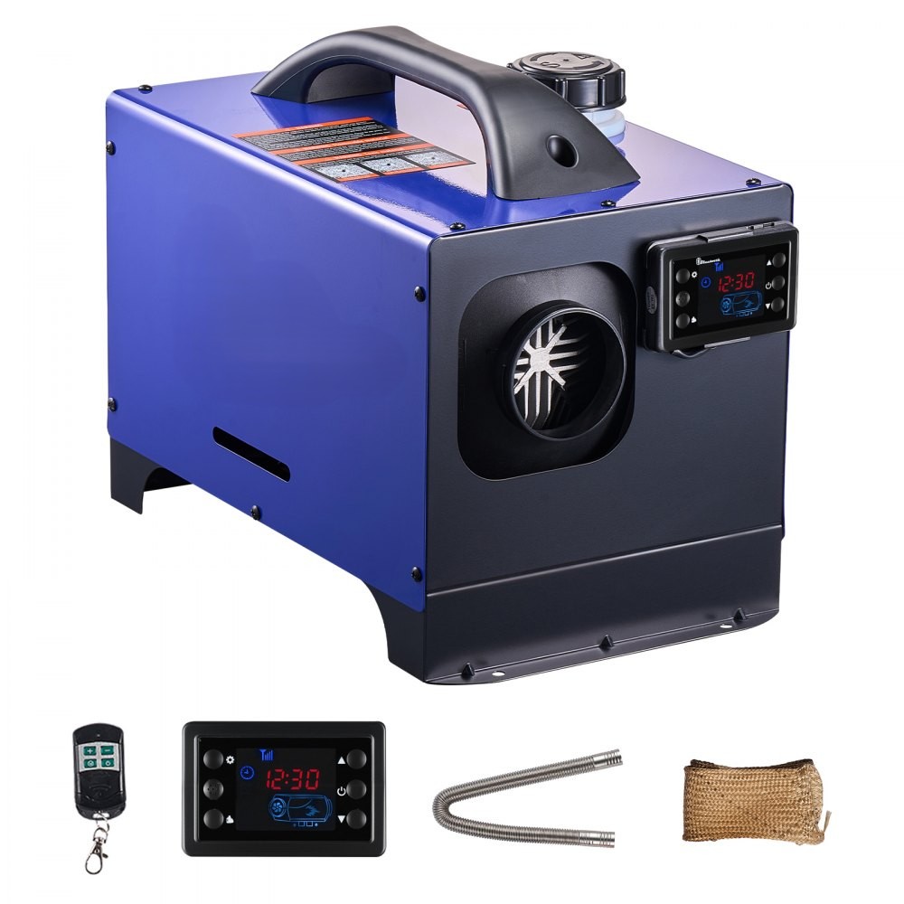 Încălzitor aer diesel All-in-One 12–24V, 8 kW, portabil, cu afișaj LCD și telecomandă, încălzire rapidă și zgomot redus, rezervor 5 L, pentru vehicule, rulote, dube, tractoare și camioane