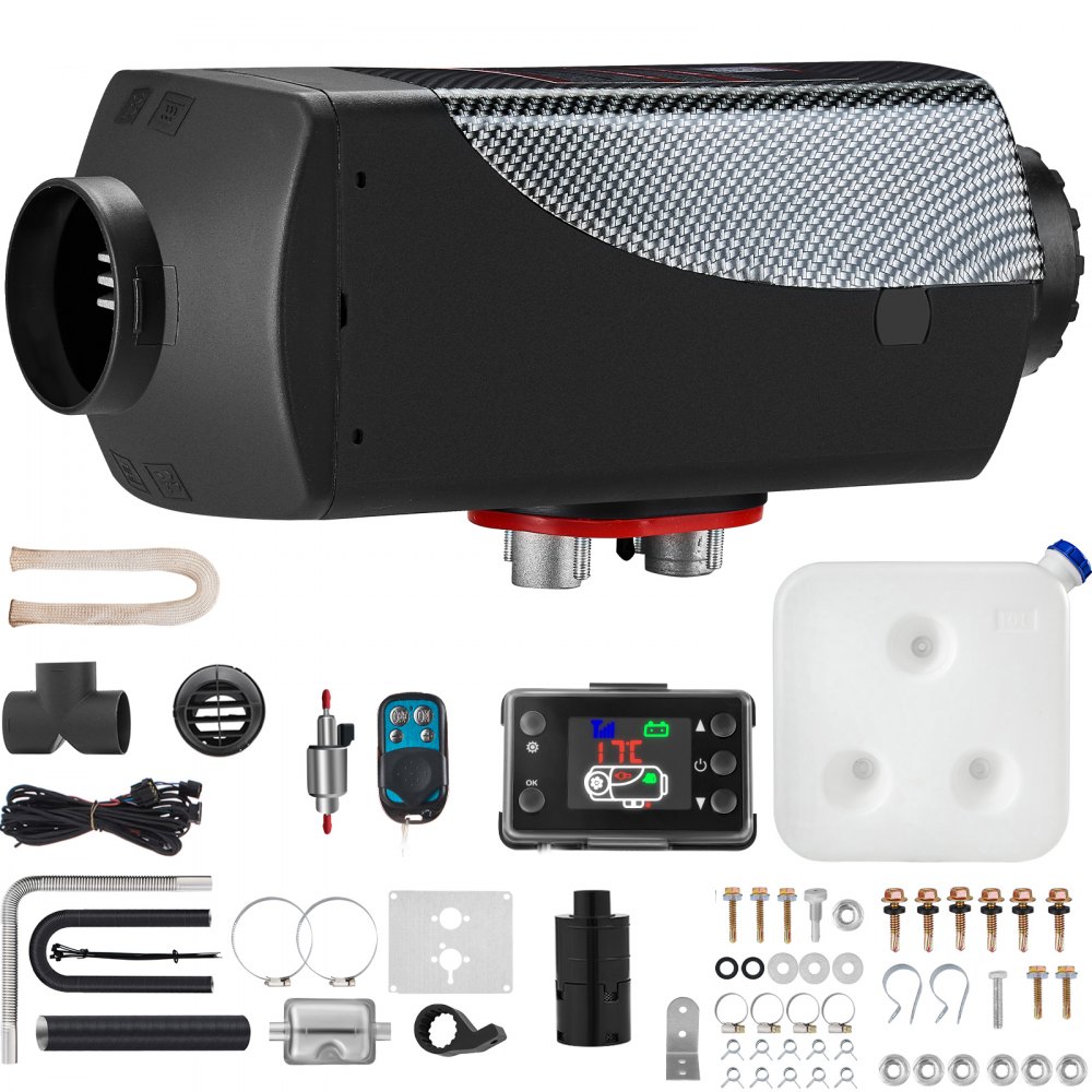 Încălzitor aer diesel 12V, 8 kW, cu afișaj LCD, telecomandă și kit complet de accesorii