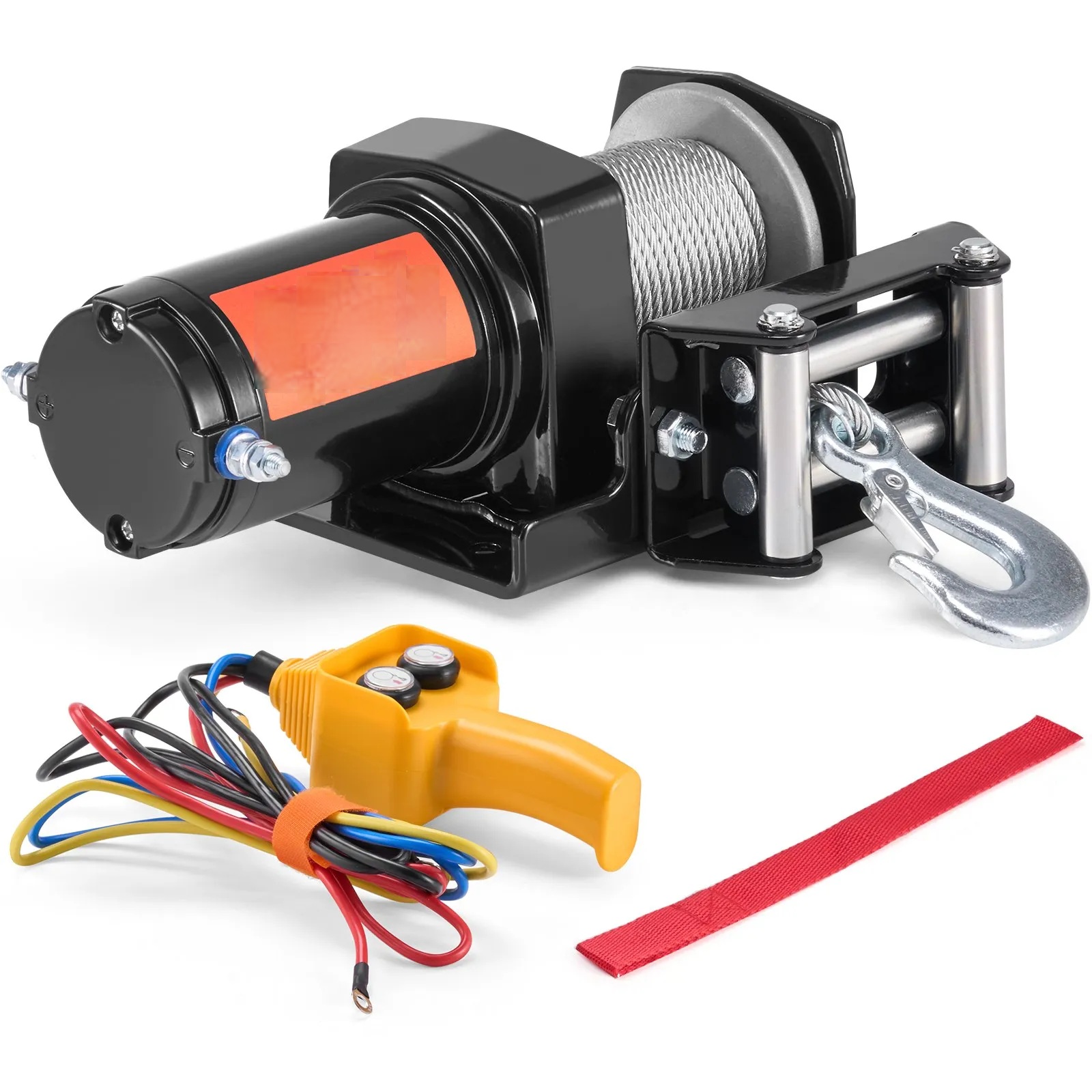 Troliu Electric ATV/UTV VEVOR – 900kg, 12V, IP55, Cablu Oțel, Telecomandă Fir