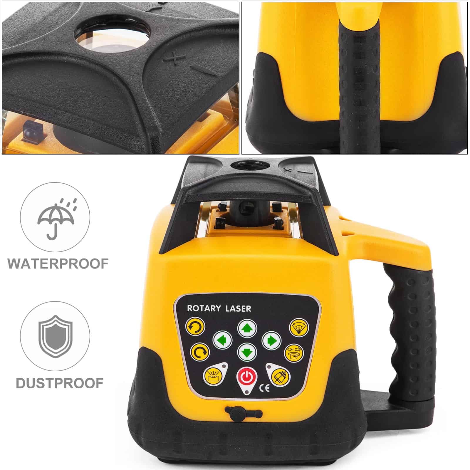 Trusa nivela laser rotativa VEVOR 500m fascicul verde carcasa galbena