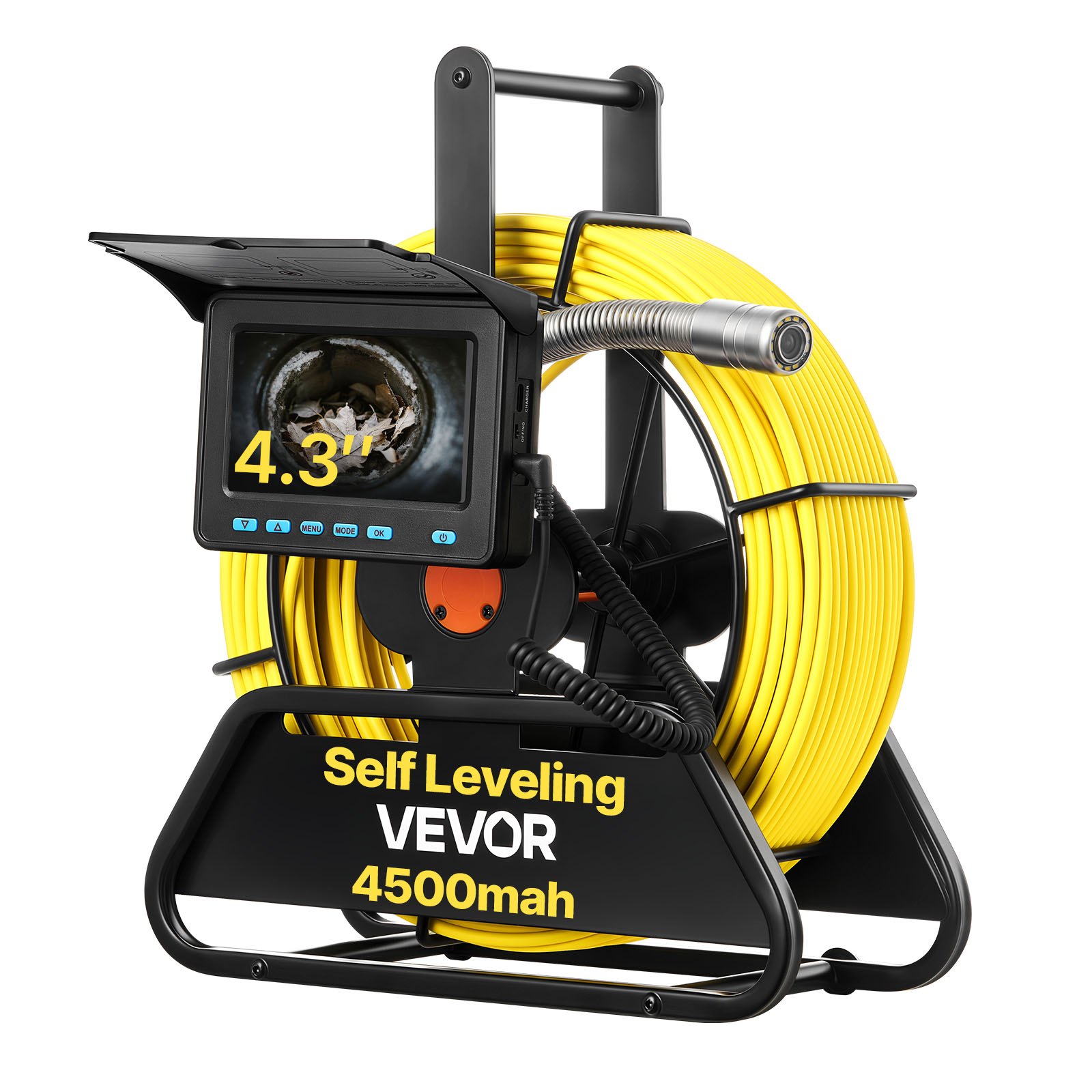 Camera inspectie canalizare 50m ecran 4,3 inch VEVOR