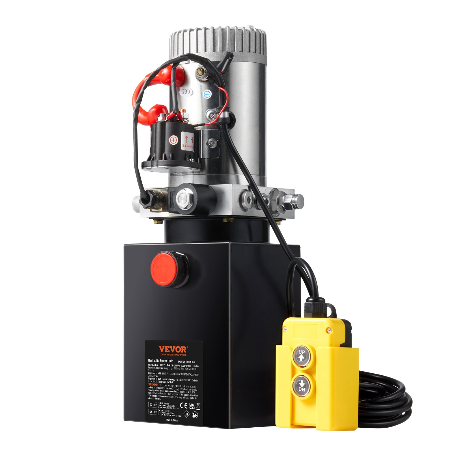 Pompa hidraulica VEVOR 12V cu simpla actiune si rezervor de 7.6 litri